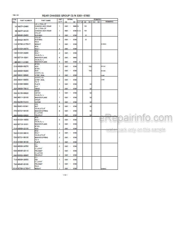 Photo 5 - Kawasaki 95ZIV 95ZIV-2 Parts Catalog Wheel Loader AAAP09816-6