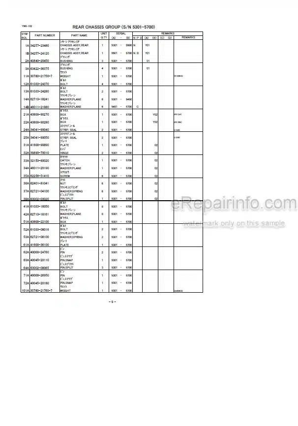 Photo 5 - Kawasaki 95ZIV 95ZIV-2 Parts Catalog Wheel Loader AAAP09816-6