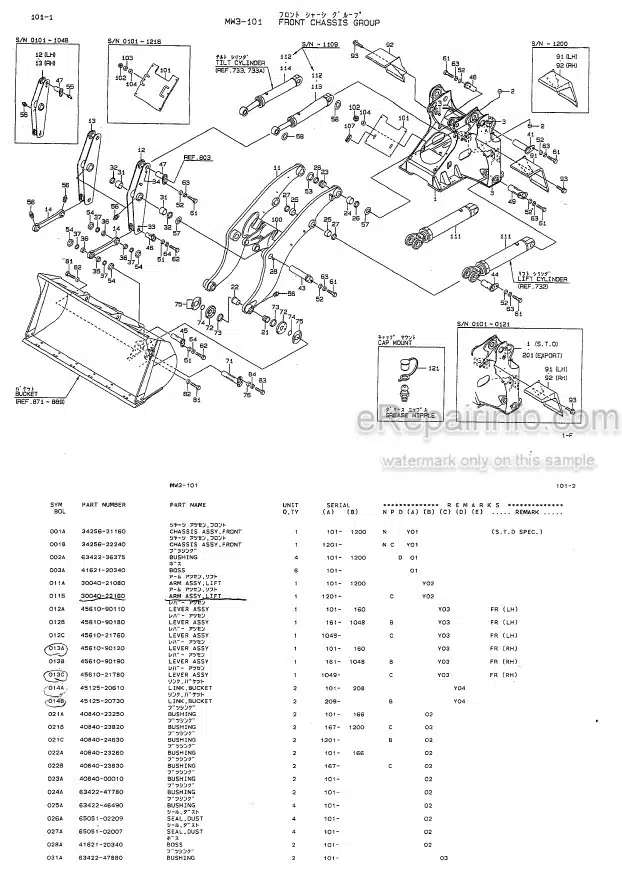 Photo 11 - Kawasaki 97ZA 97ZA-2 95ZIV 95ZIV-2 Parts Catalog Wheel Loader AAAP09801-5