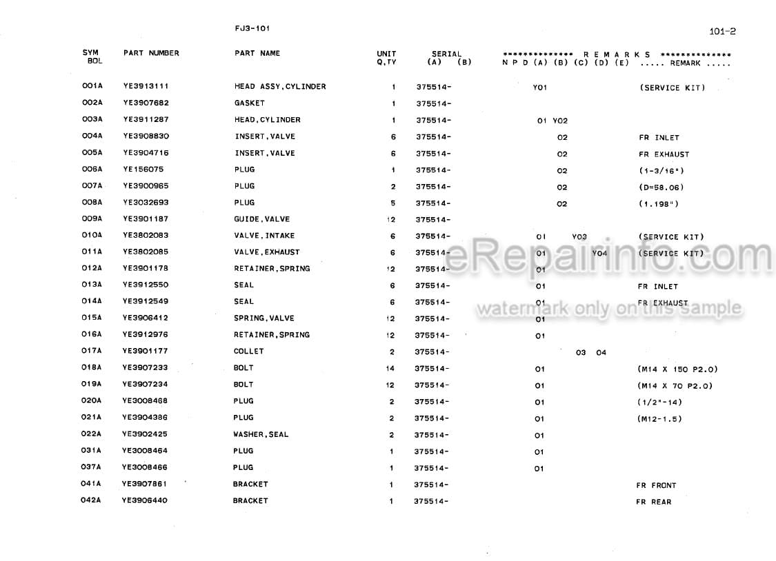 Photo 5 - Kawasaki Cummins 6CT8.3 Parts Catalog Engine AAAP18106-0