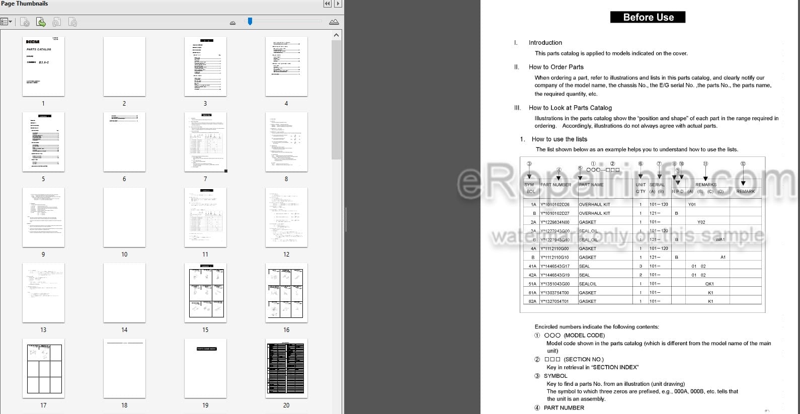 Photo 3 - Kawasaki Cummins B3.9-C Parts Catalog Engine AAAP05206-2