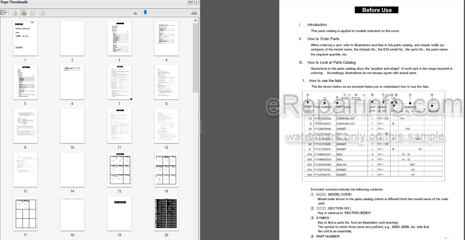 Photo 3 - Kawasaki Cummins B3.9-C Parts Catalog Engine AAAP05206-2