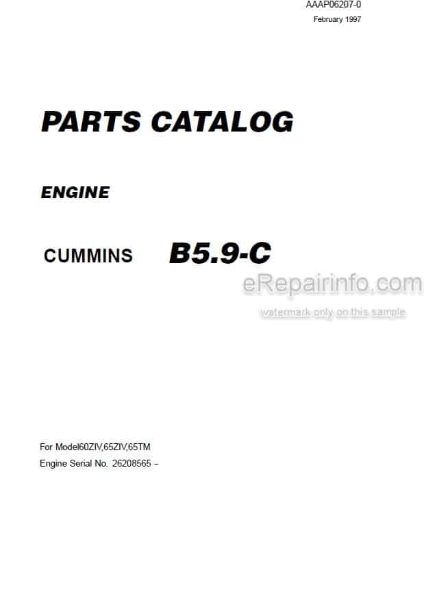 Photo 4 - Kawasaki Cummins B5.9-C Parts Catalog Engine AAAP06207-0