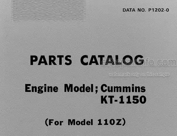 Photo 3 - Kawasaki Cummins KT1150 Parts Catalog P1202-0