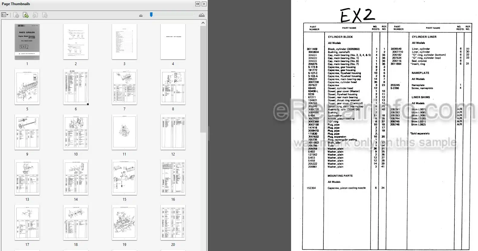 Photo 5 - Kawasaki Cummins KT1150 Parts Catalog P1202-0