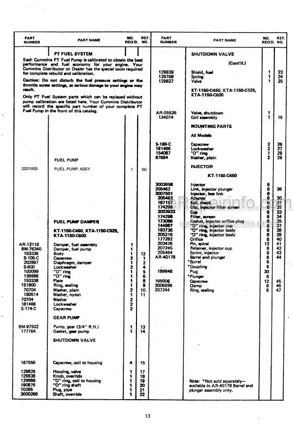 Photo 4 - Kawasaki Cummins KT1150 Parts Catalog P1202-0