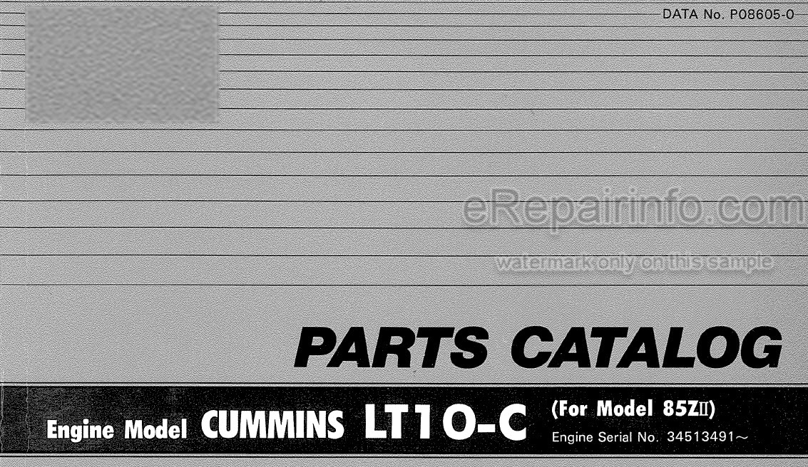 Photo 4 - Kawasaki Cummins LT10-C Parts Catalog Engine P08605-0
