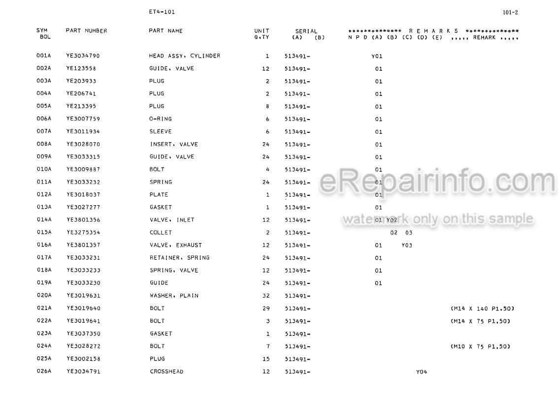 Photo 5 - Kawasaki Cummins LT10-C Parts Catalog Engine P08605-0