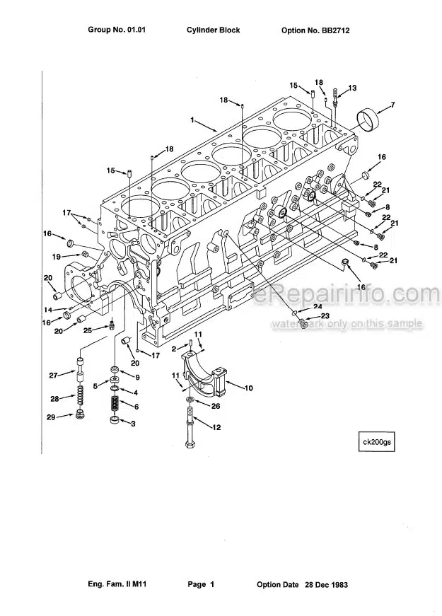 Photo 13 - Kawasaki Cummins M11-C Parts Catalog Engine 93311-00050