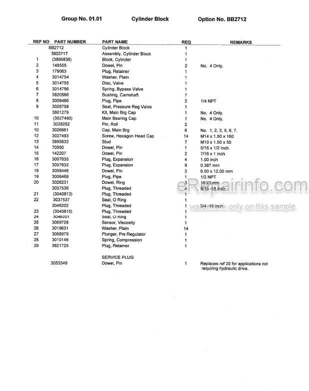 Photo 5 - Kawasaki Cummins M11-C Parts Catalog Engine 93311-00050