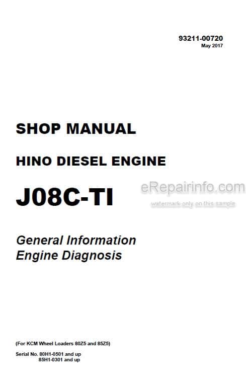 Photo 3 - Kawasaki Hino J08C-TI Shop Manual Engine 93211-00720