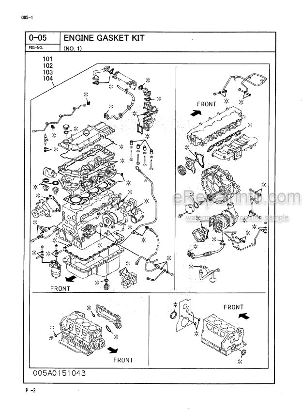 Photo 9 - Kawasaki Isuzu 4HK1X Parts Catalog Engine 93307-00381