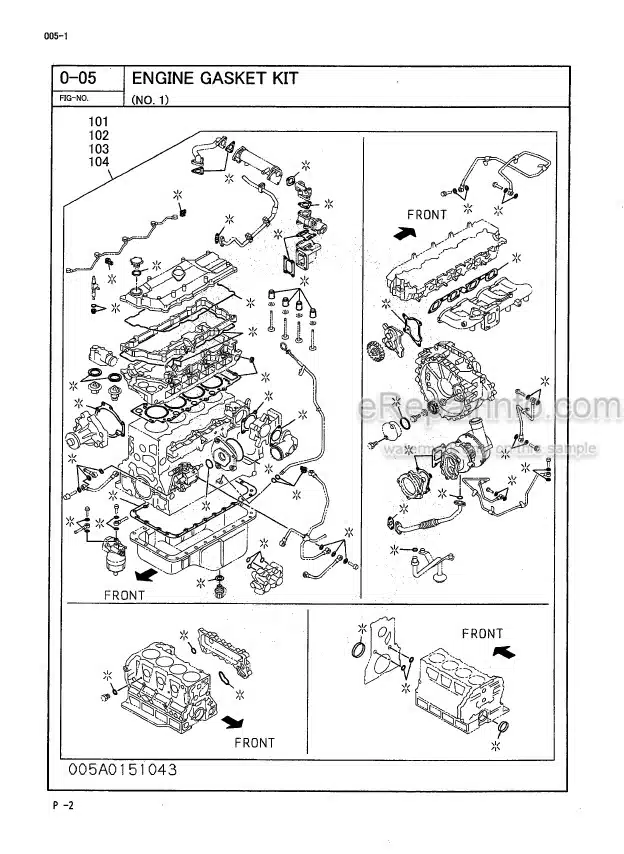 Photo 6 - Kawasaki Nissan NE6T04 NE6T14 Parts Catalog Engine AAAP18105-3