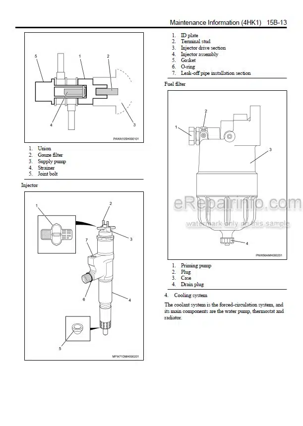 Photo 5 - Kawasaki Isuzu 4HK1 Shop Manual Engine