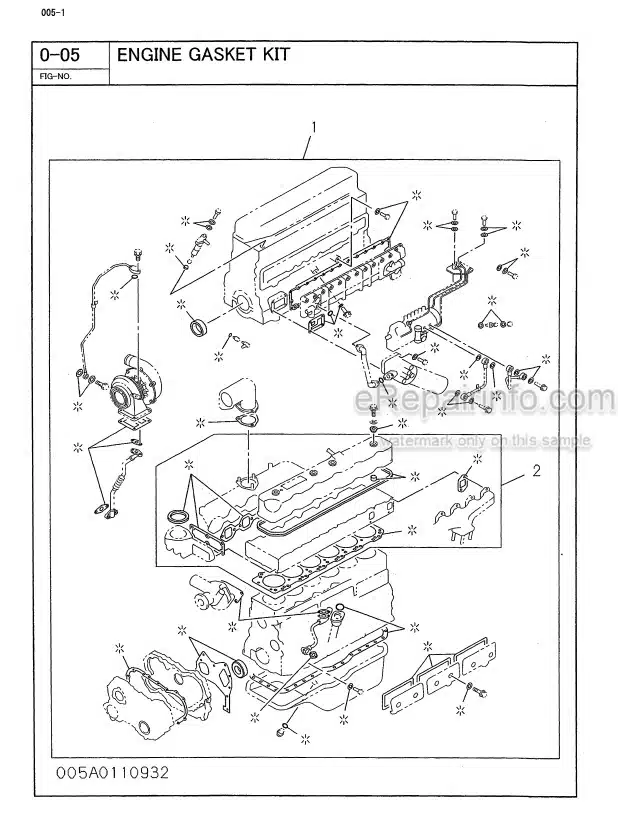 Photo 2 - Kawasaki Isuzu BB-6BG1T Parts Catalog Engine 93306-00162