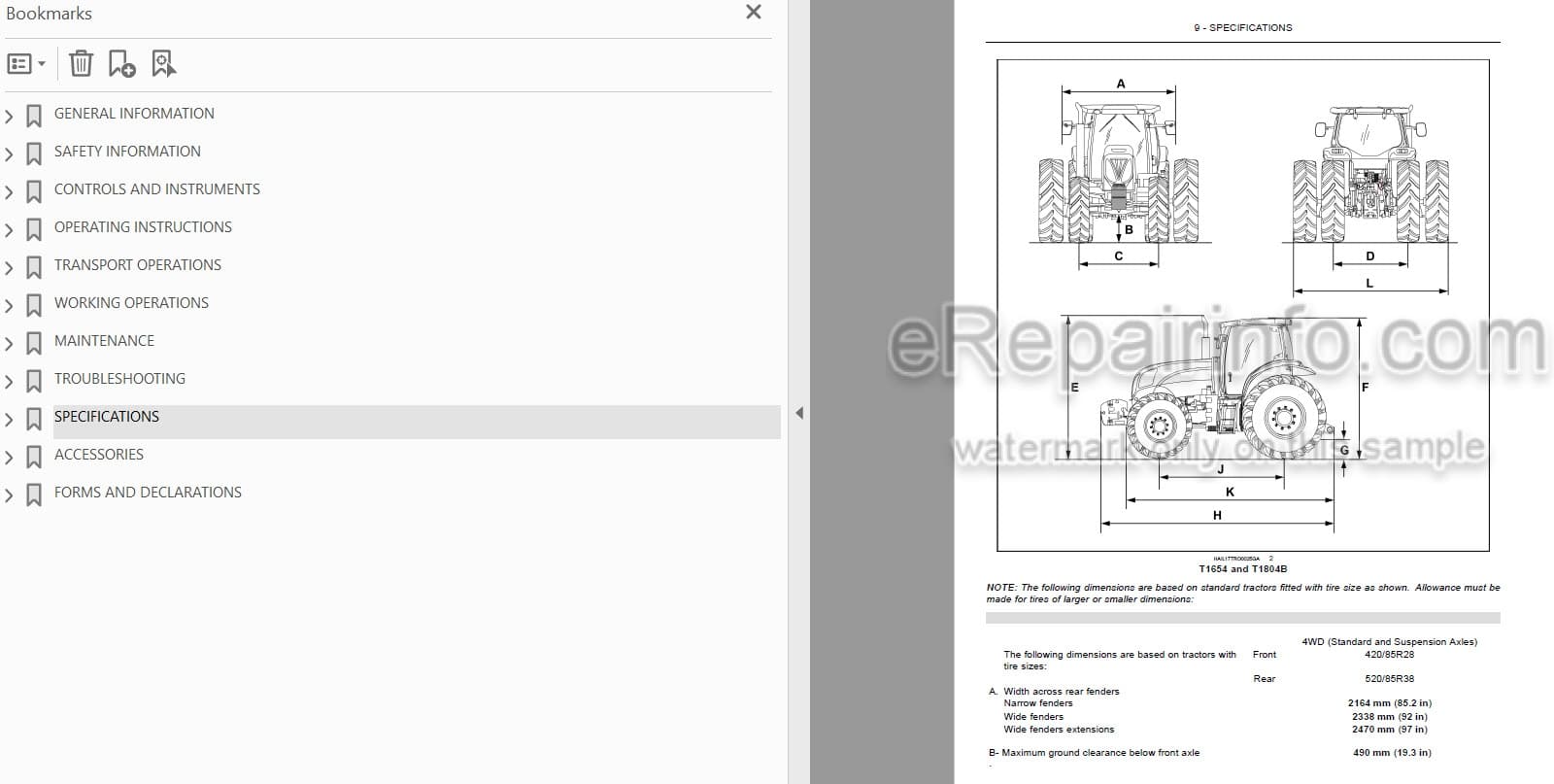 Photo 3 - New Holland T1404 T1554 T1654 T1804B Operators Manual Tractor 48097000
