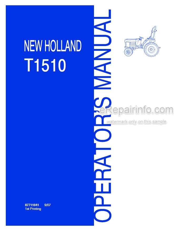 Photo 4 - New Holland T1510 Operators Manual Tractor 87711641