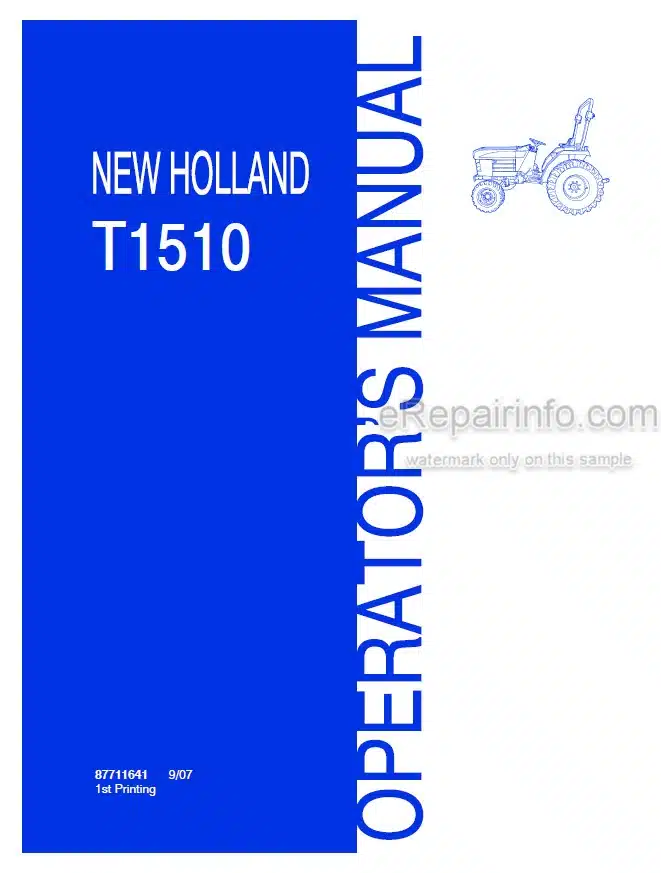 Photo 4 - New Holland T1510 Operators Manual Tractor 87711641