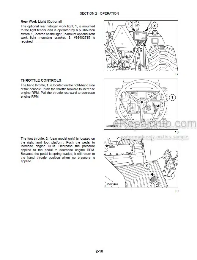 Photo 7 - New Holland T1520 Operators Manual Tractor