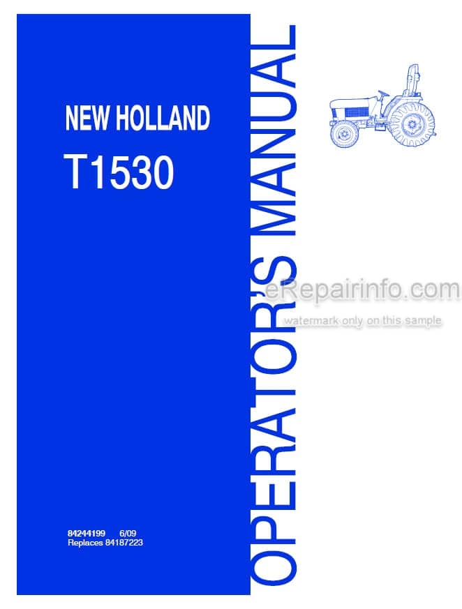 Photo 3 - New Holland T1530 Operators Manual Tractor 84244199