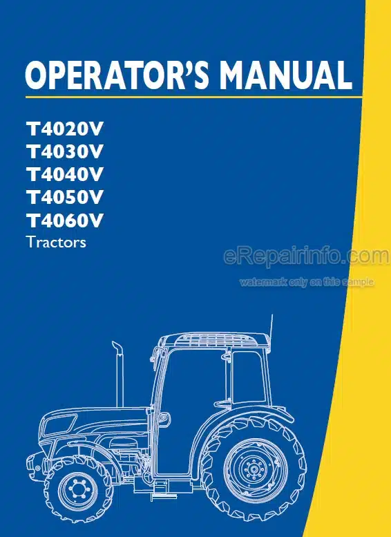 Photo 4 - New Holland T4020V T4030V T4040V T4050V T4060V Operators Manual Tractor