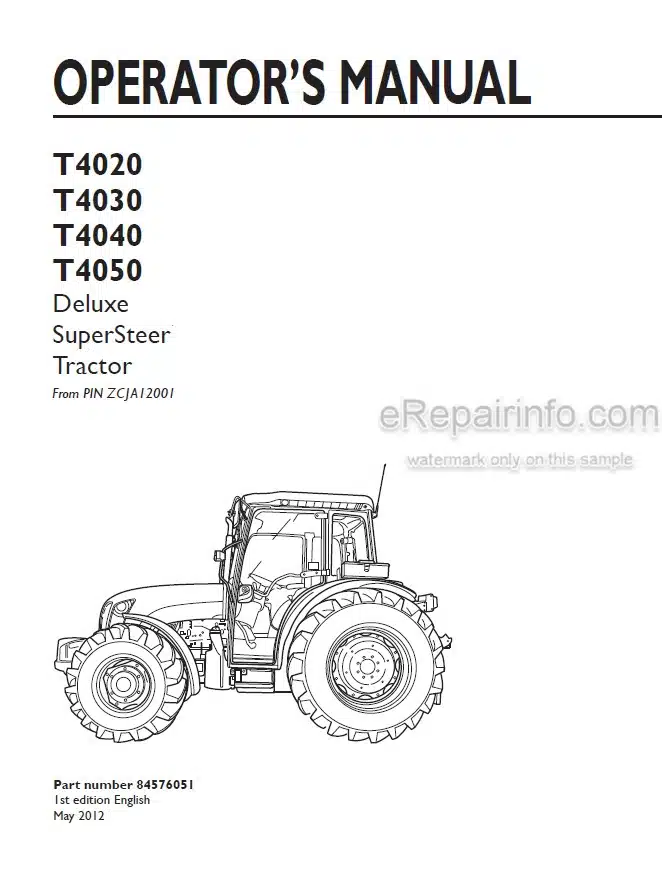 Photo 4 - New Holland T4020 T4030 T4040 T4050 Deluxe Supersteer Operators Manual Tractor