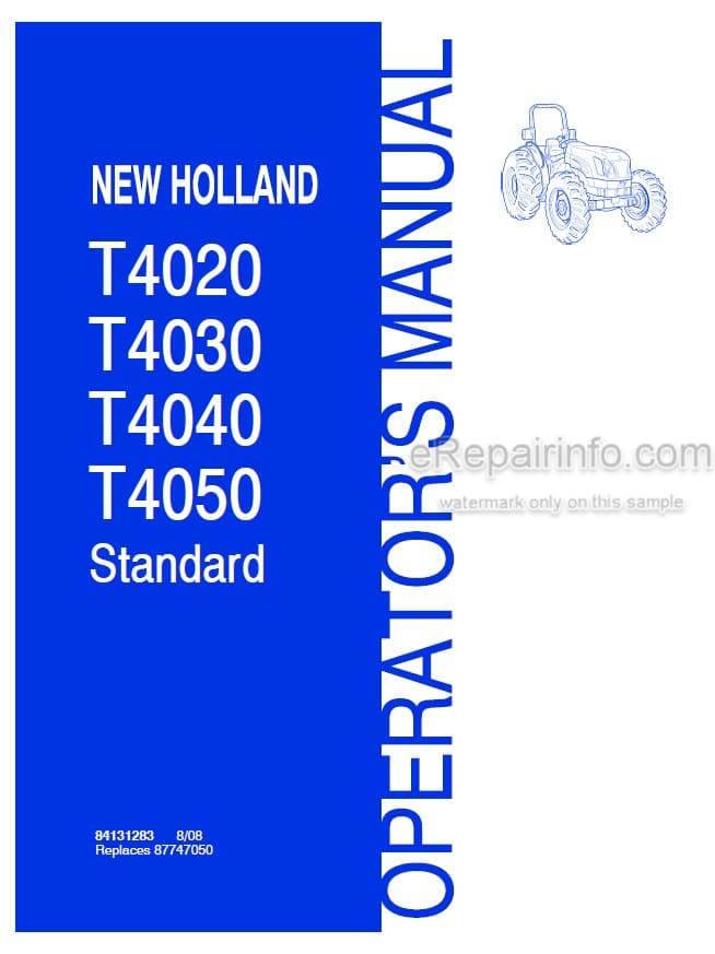 Photo 4 - New Holland T4020 T4030 T4040 T4050 Standard Operators Manual Tractor 84131283