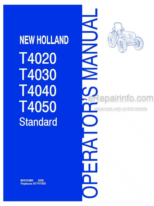 Photo 4 - New Holland T4020 T4030 T4040 T4050 Standard Operators Manual Tractor 84131283