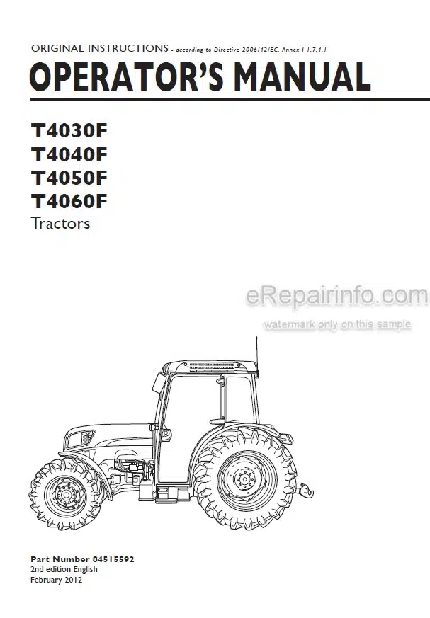 Photo 4 - New Holland T4030F T4040F T4050F T4060F Operators Manual Tractor
