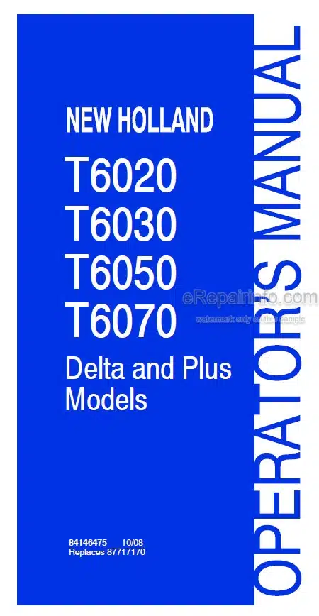 Photo 4 - New Holland T6020 T6030 T6050 T6070 Delta And Plus Operators Manual Tractor 84146475