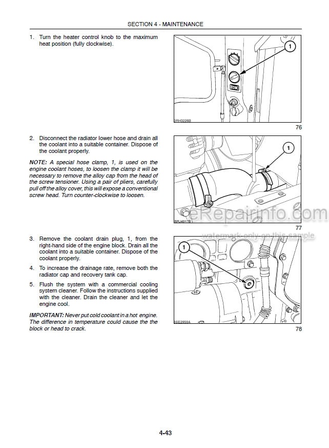 Photo 6 - New Holland TD4020F TD4030F TD4040F Operators Manual Tractor