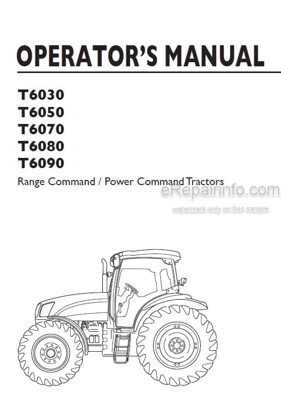 Photo 4 - New Holland T6030 T6050 T6070 T6080 T6090 Range Command Power Command Operators Manual Tractor