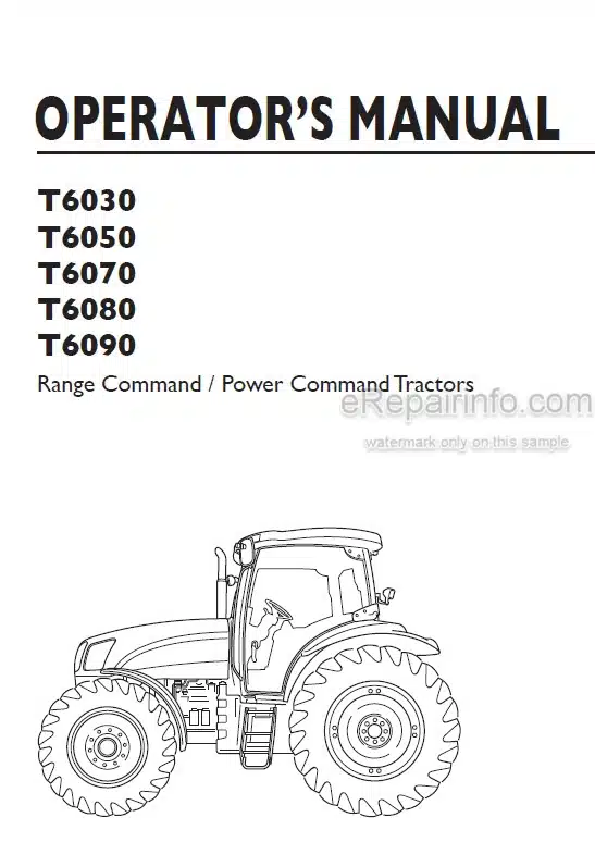 Photo 4 - New Holland T6030 T6050 T6070 T6080 T6090 Range Command Power Command Operators Manual Tractor