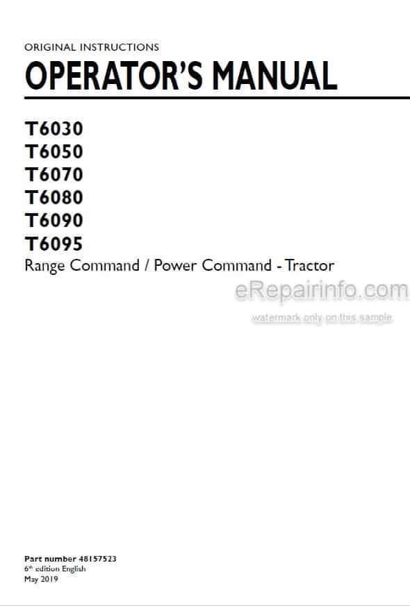 Photo 4 - New Holland T6030 T6050 T6070 T6080 T6090 T6095 Range Command Power Command Operators Manual Tractor 48157523