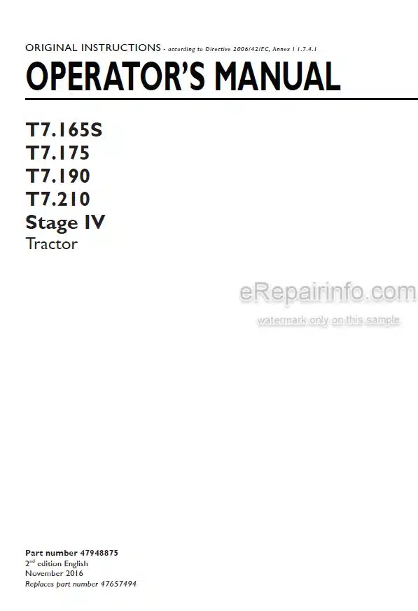 Photo 4 - New Holland T7.165S T7.175 T7.190 T7.210 Stage IV Operators Manual Tractor 47948875