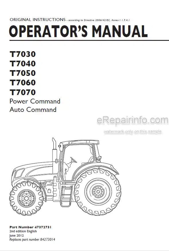 Photo 4 - New Holland T7030 T7040 T7050 T7060 T7070 Power Command Auto Command Operators Manual Tractor 47372731