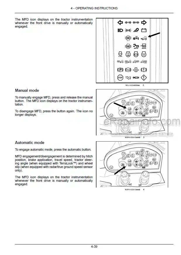Photo 6 - New Holland T1520 Operators Manual Tractor