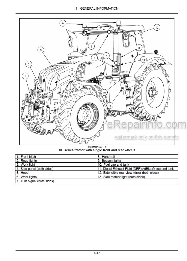 Photo 4 - New Holland T8.320 T8.350 T8.380 T8.410 T8.435 T8.380 SmartTrax T8.410 SmartTrax T8.435 SmartTrax Operators Manual Tractor 51483372