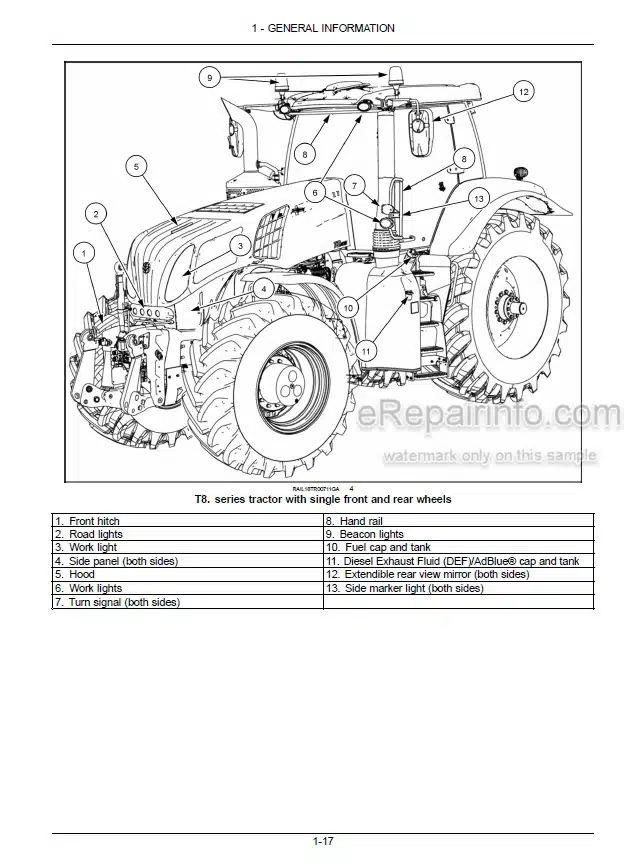 Photo 4 - New Holland T8.320 T8.350 T8.380 T8.410 T8.435 T8.380 SmartTrax T8.410 SmartTrax T8.435 SmartTrax Operators Manual Tractor 51483372