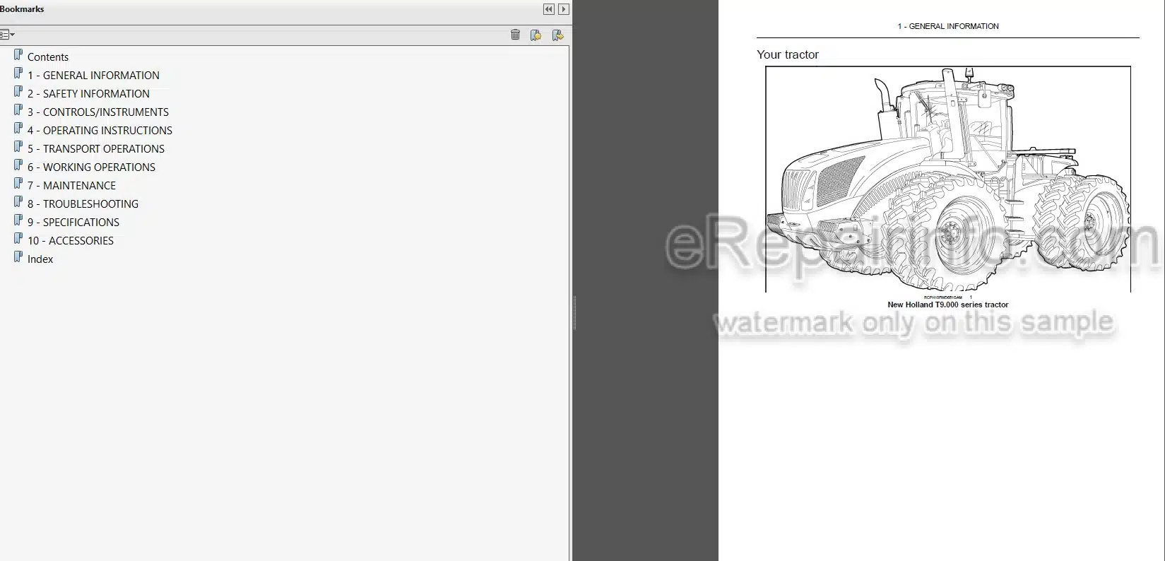 Photo 3 - New Holland T9.390 T9.450 T9.505 T9.560 T9.615 T9.670 Operators Manual Tractor 84295197