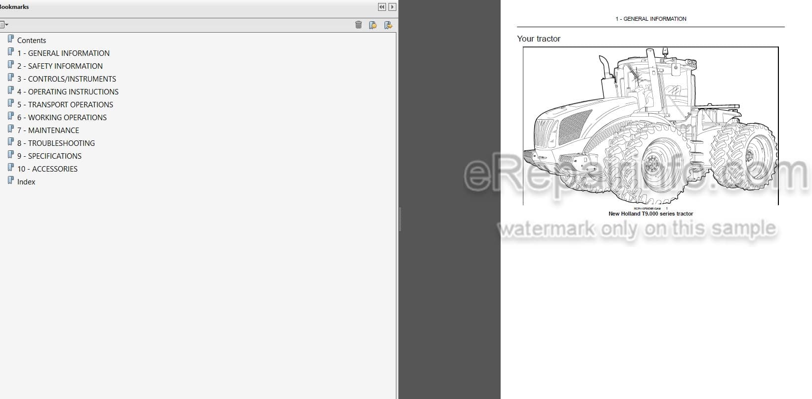 Photo 3 - New Holland T9.390 T9.450 T9.505 T9.560 T9.615 T9.670 Tier 4 Operators Manual Tractor