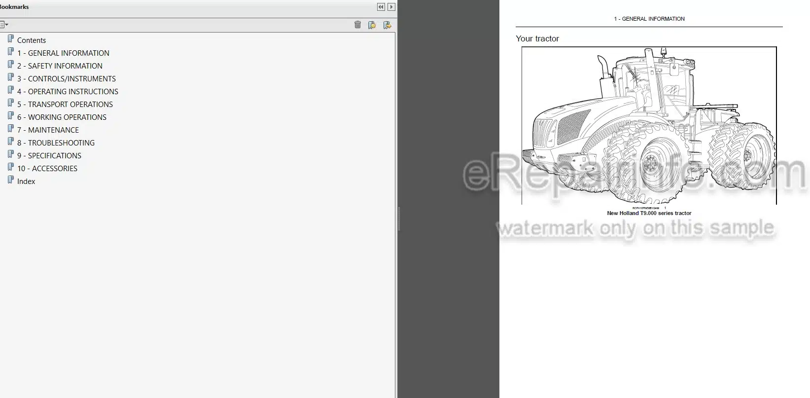Photo 3 - New Holland T9.390 T9.450 T9.505 T9.560 T9.615 T9.670 Tier 4 Operators Manual Tractor
