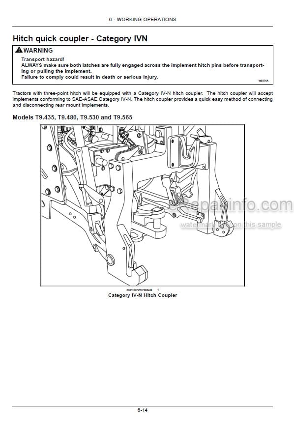 Photo 3 - New Holland T9.435 T9.480 T9.530 T9.565 T9.600 T9.645 T9.700 T9.530 SmartTrax T9.565 SmartTrax T9.600 SmartTrax T9.645 SmartTrax T9.700 SmartTrax Tier 4B Final Operators Manual Tractor 51461859