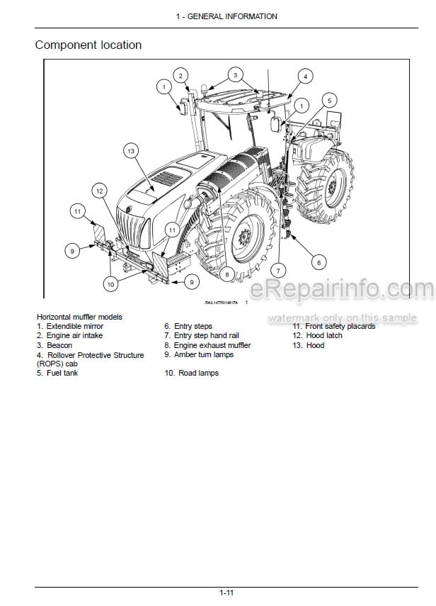 Photo 3 - New Holland T9.435 T9.480 T9.530 T9.565 T9.600 T9.645 T9.700 Stage IV Operators Manual Tractor 47754881