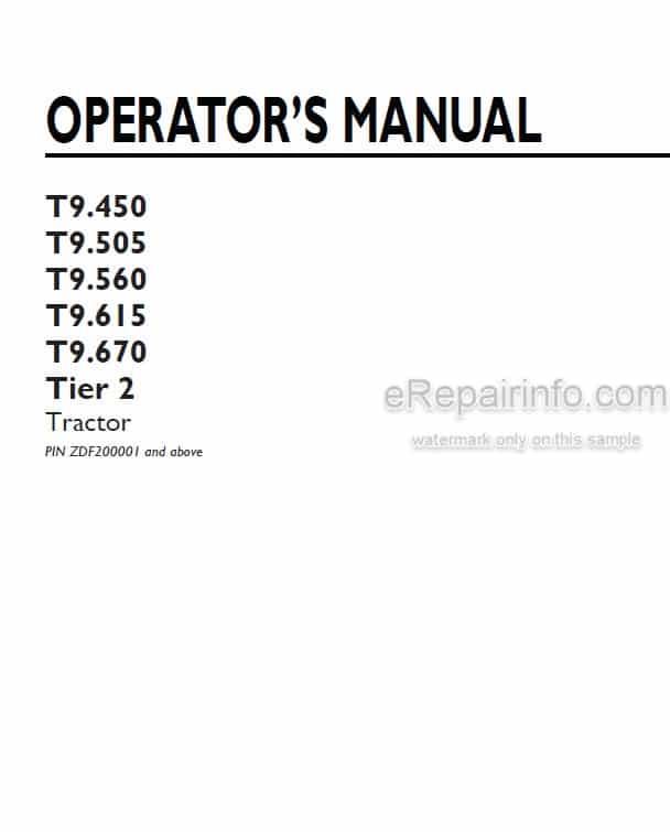Photo 4 - New Holland T9.450 T9.505 T9.560 T9.615 T9.670 Tier 2 Operators Manual Tractor