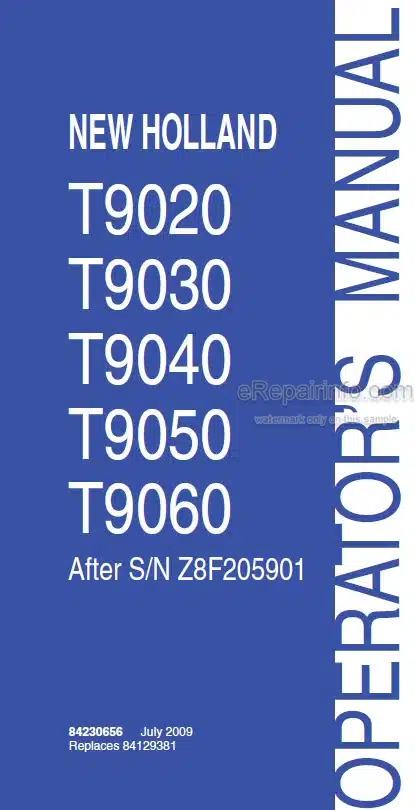 Photo 4 - New Holland T9020 T9030 T9040 T9050 T9060 Operators Manual Tractor 84230656
