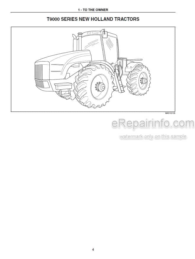 Photo 5 - New Holland T9020 T9030 T9040 T9050 T9060 Operators Manual Tractor 84230656