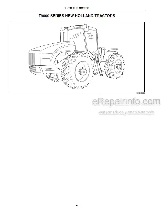 Photo 5 - New Holland T9020 T9030 T9040 T9050 T9060 Operators Manual Tractor 84230656