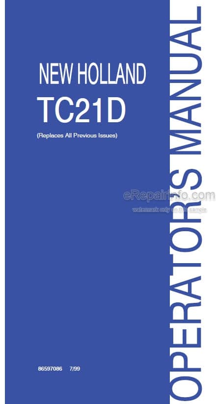 Photo 4 - New Holland TC21D Operators Manual Tractor 86597086