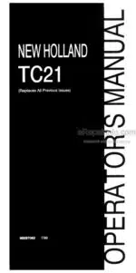 Photo 3 - New Holland TC21 Operators Manual Tractor 86597082